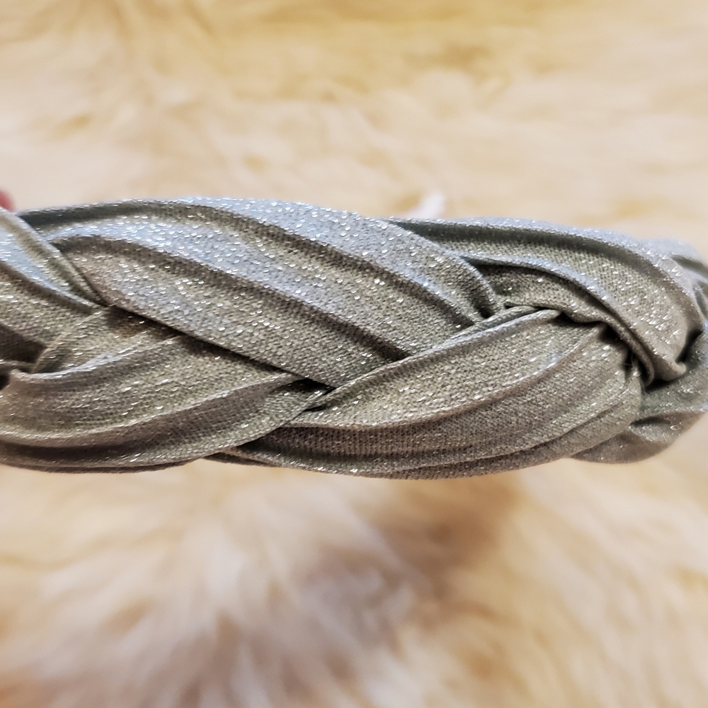 Anthropologie Shimmer Braided Headband- moss green - Picture 5 of 7